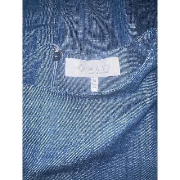 WAYF  Blue Chambray A-Line Dress Size Medium - Picture 5 of 7